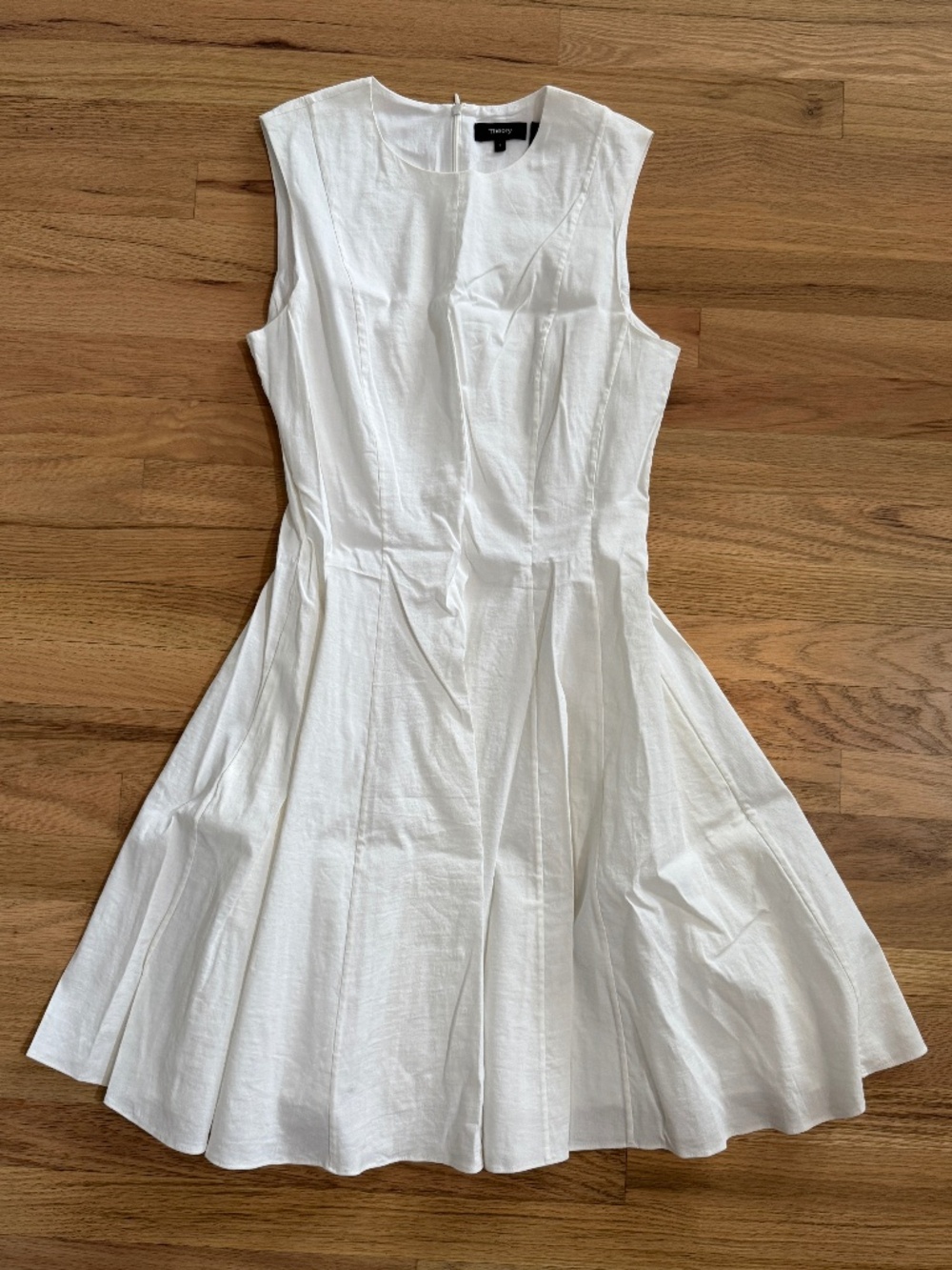 Theory White Sleeveless Midi Dress